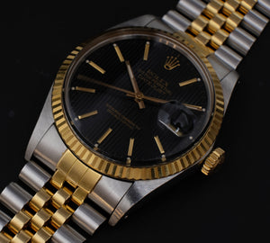 Rolex Datejust 16013 Black Tapestry Dial 1987