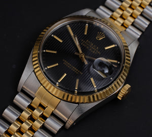 Rolex Datejust 16013 Black Tapestry Dial 1987