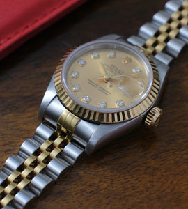 Rolex Lady-Datejust 69173 'Champagne Diamond Dial' 1998 (Full-Set)