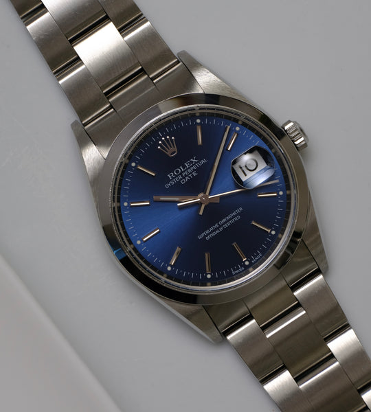Rolex Date 15200 Blue Dial 2000 + Box & Papers