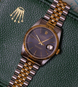 Rolex Datejust 16233 Black Tapestry Dial 1996 (Box + Papers)