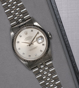Rolex Datejust 16234 ''Silver Diamond Dial'' 1990