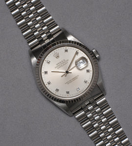 Rolex Datejust 16234 ''Silver Diamond Dial'' 1990