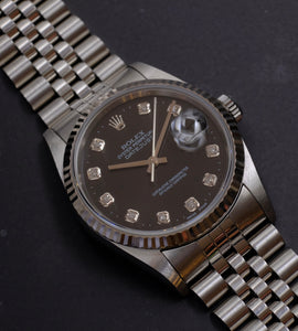 Rolex Datejust 16234 Black Diamond Dial 1996 (Box + Papers)